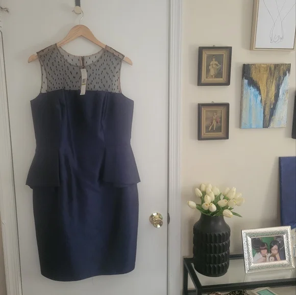 carmen marc valvo peplum dress Earl Grey Peplum